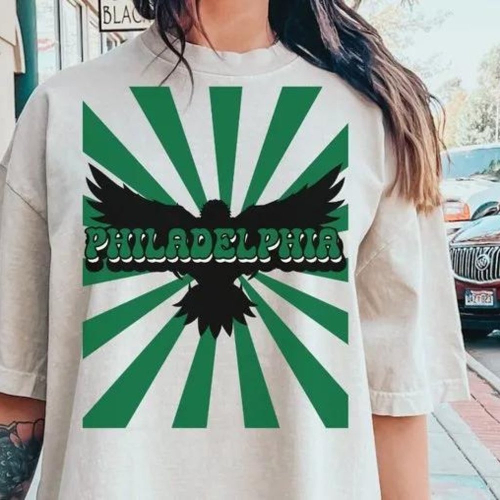 Philadelphia Football Team Retro Design Football T-shirt, Every Day Oversized Sh